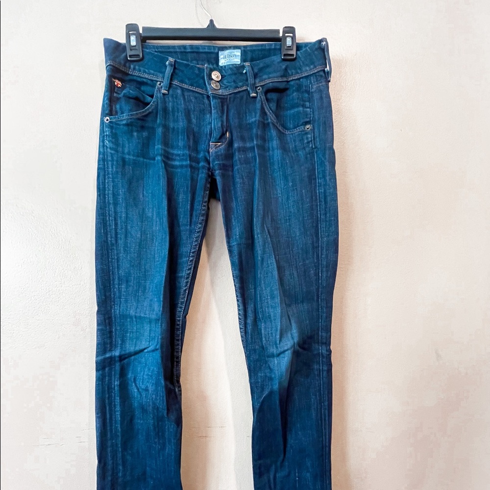 Hudson Straight Leg Low Rise Dark Denim Jeans